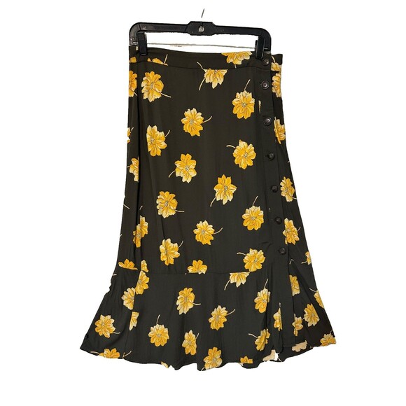 Madewell  Fall Flower Brown Maxi Skirt Women’s 8 AB272 Style - Picture 1 of 13